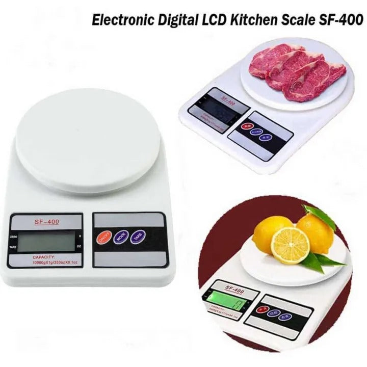 Kitchen Scale SF-400 Digital Electronic Weight Machine With Cell – Food & Grocery Measuring Scale Upto 10 KG