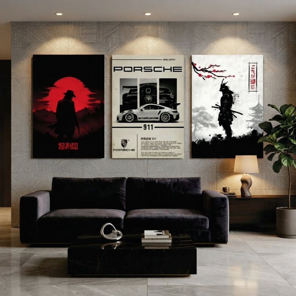 Set Of 3 Premium Wall Art Photo Tiles – Modern Home Decor Sets For Interior Styling And Daily Living Space Routine - Size: 8x11