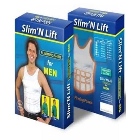 Slim N Fit Body Shaper Vest Compression Shirt Slimming Underwear Tummy Control Fitness Apparel For Men - L, Black