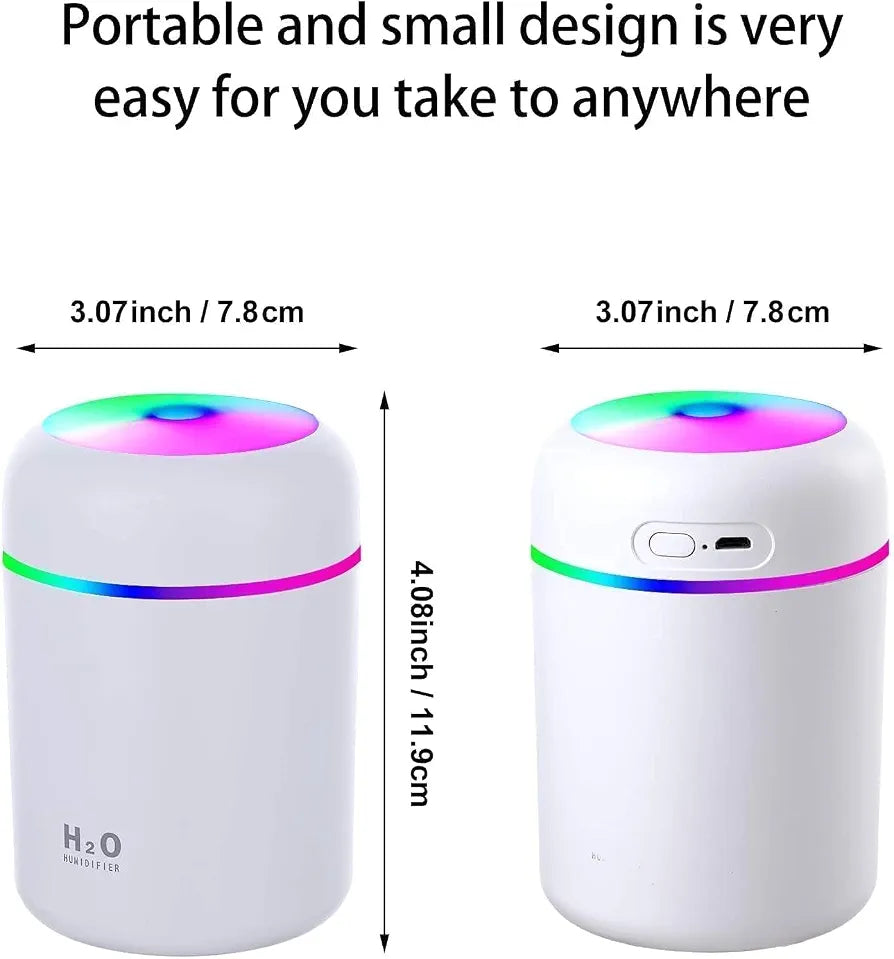 Premium Cool Mist Humidifier With 7-Color LED Light - Random Color