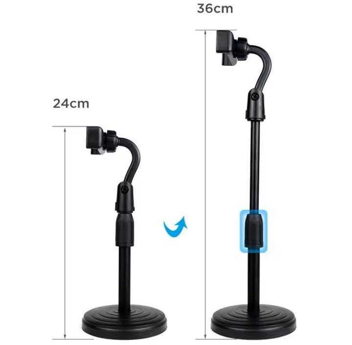 Portable Tripod Stand For Smartphones 360° Rotating Black Plastic