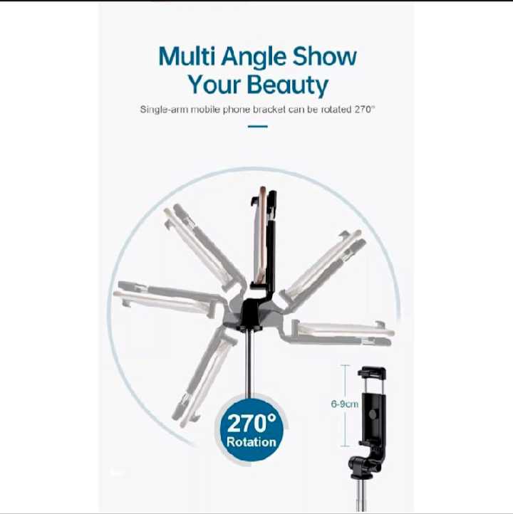 Adjustable Selfie Stick With Tripod Stand & Wireless Bluetooth Remote