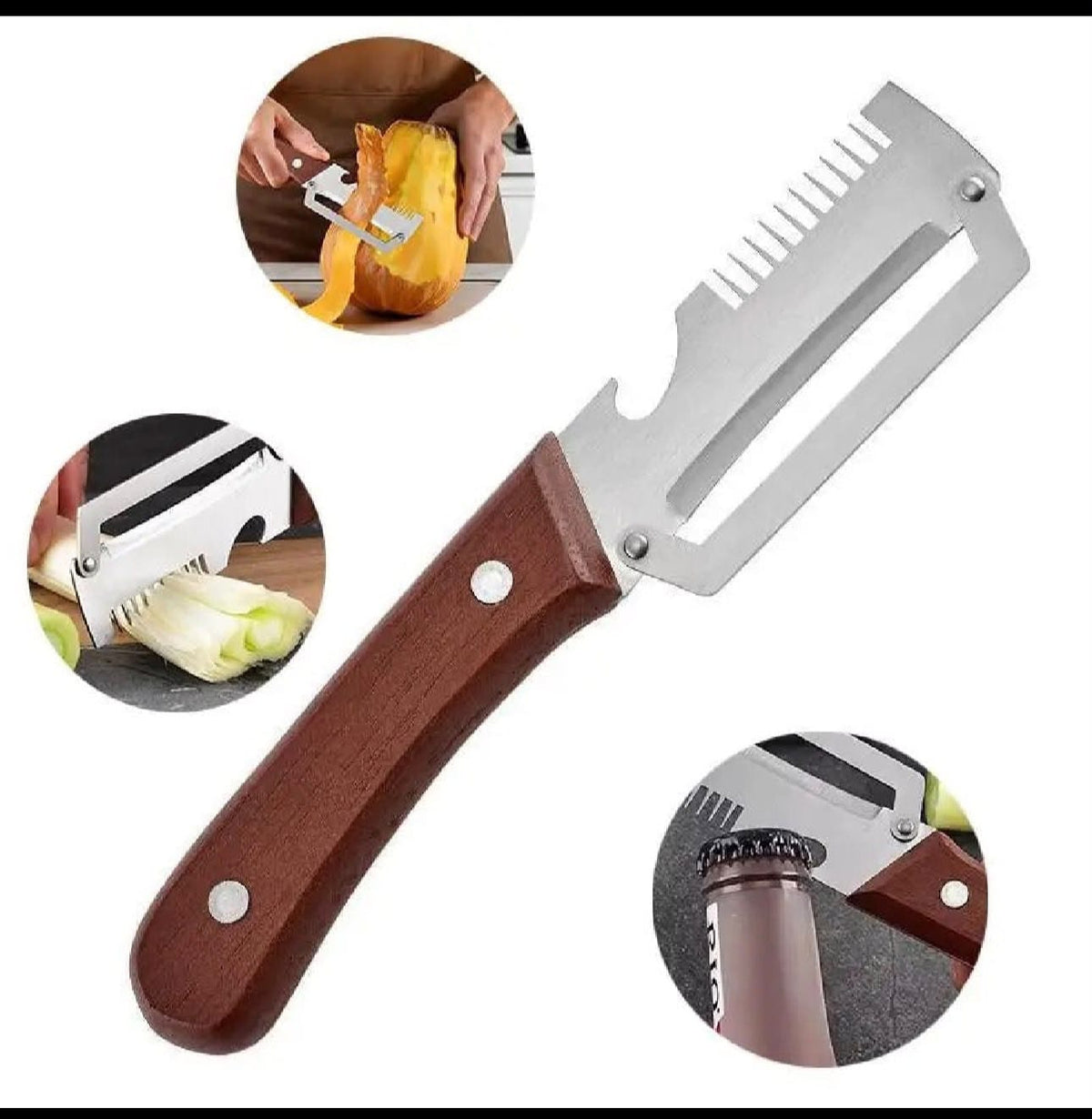 3 In 1 Peeler Knife Stainless Steel - Kitchen Tool For Food Preparation And Daily Cooking Routine