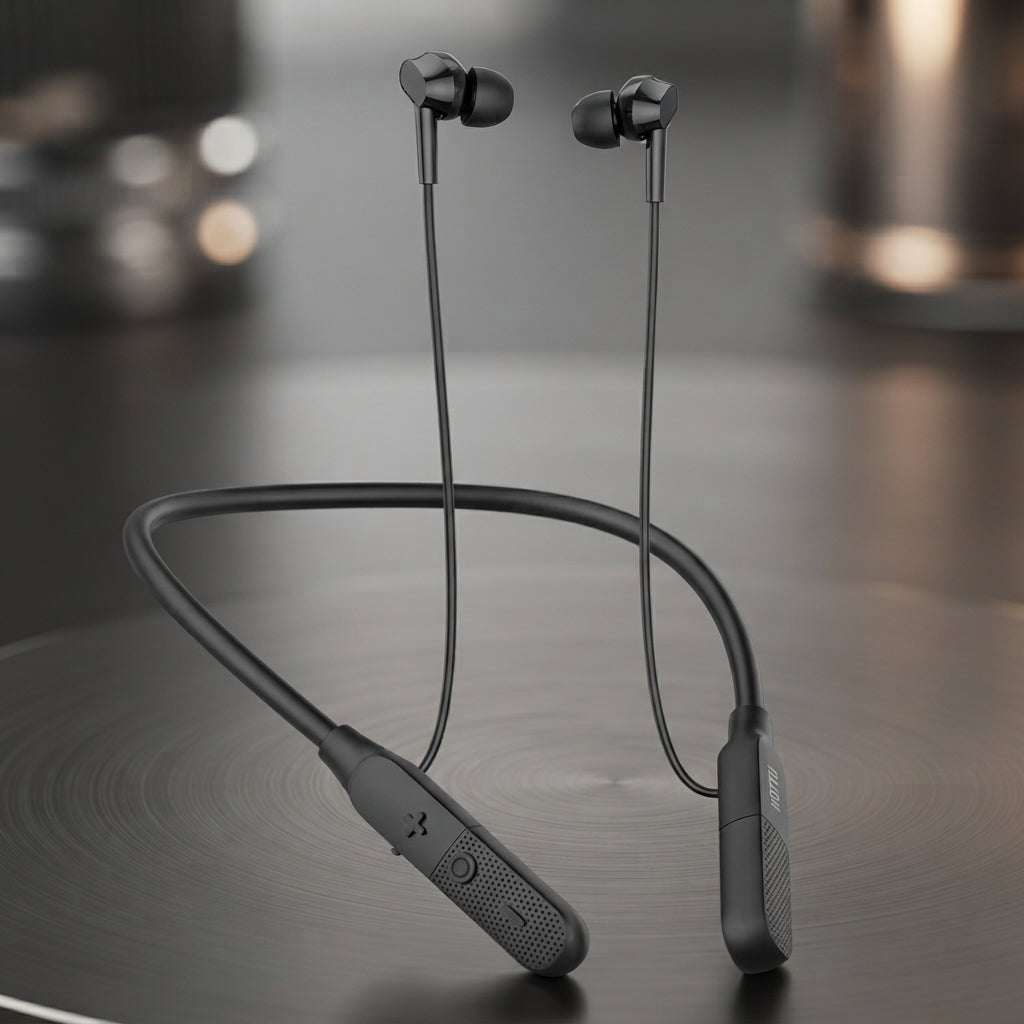Hottu NB01 Wireless Neckband With 20 Hours Playtime Deep Bass And ENC
