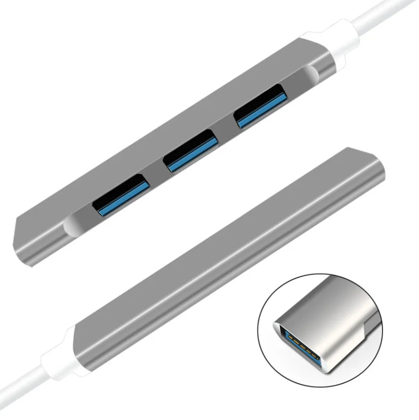 Premium 4-In-1 Metal USB 3.0/2.0 Speeds For Fast Data Transfer And Connectivity