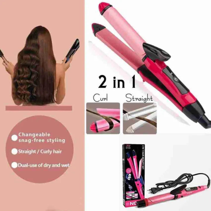 Nova 2-In-1 Hair Straightener And Curler