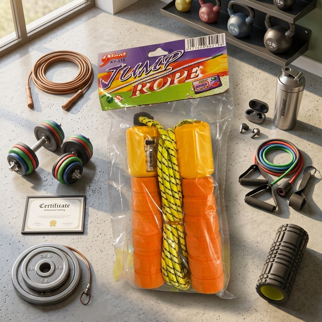 Jump Rope With Digital Counter Fitness Skipping Rope With Comfortable Foam Handles For Kids And Adults